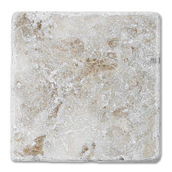 A Cappuccino Tumbled stone coaster on a white background.