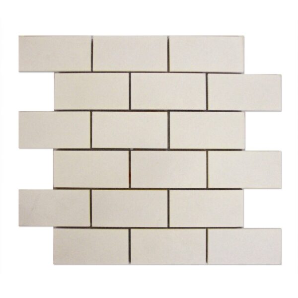 A Thassos Mosaic 2x4 tile on a white background.