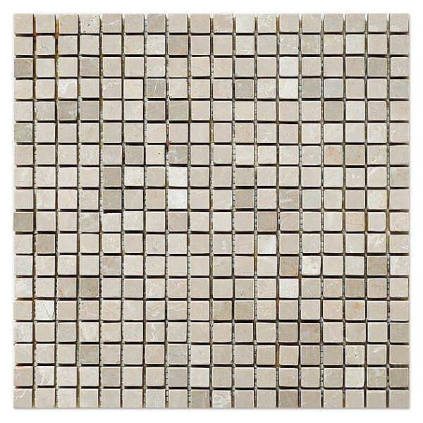 Botticcino mosaic tumbled half by half design