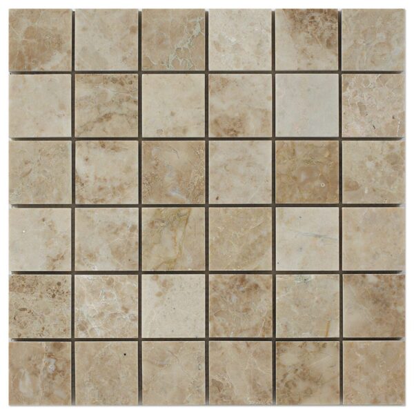 Cappuccino polished mosaic 2×2 tile in a square pattern.
