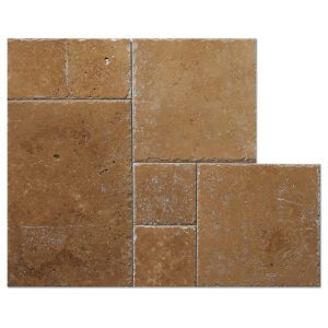 A travertine french pattern brushed cisseled edge