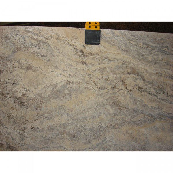 An image of a Philadelphia Scabos slab on a table.