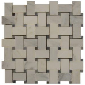 Basket mosaic statuary calacatta with grey design tiles