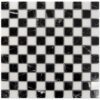 White dots checkerboard design tiles