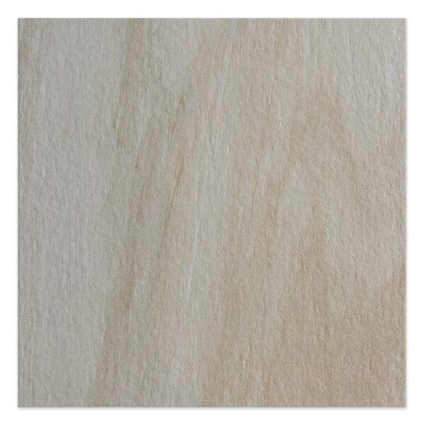 A close up of a beige tile on a white background.