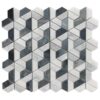 Bianco Carrara tiles with design on display