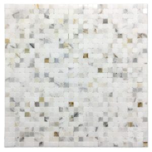 Small square shaped tiles on white background