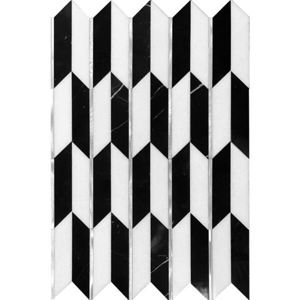 A black and white pattern of a wall.