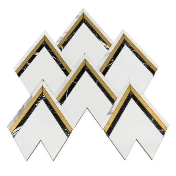A set of six white and gold arrows.