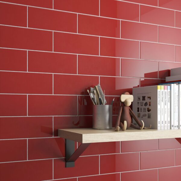 red ceramic wall tile